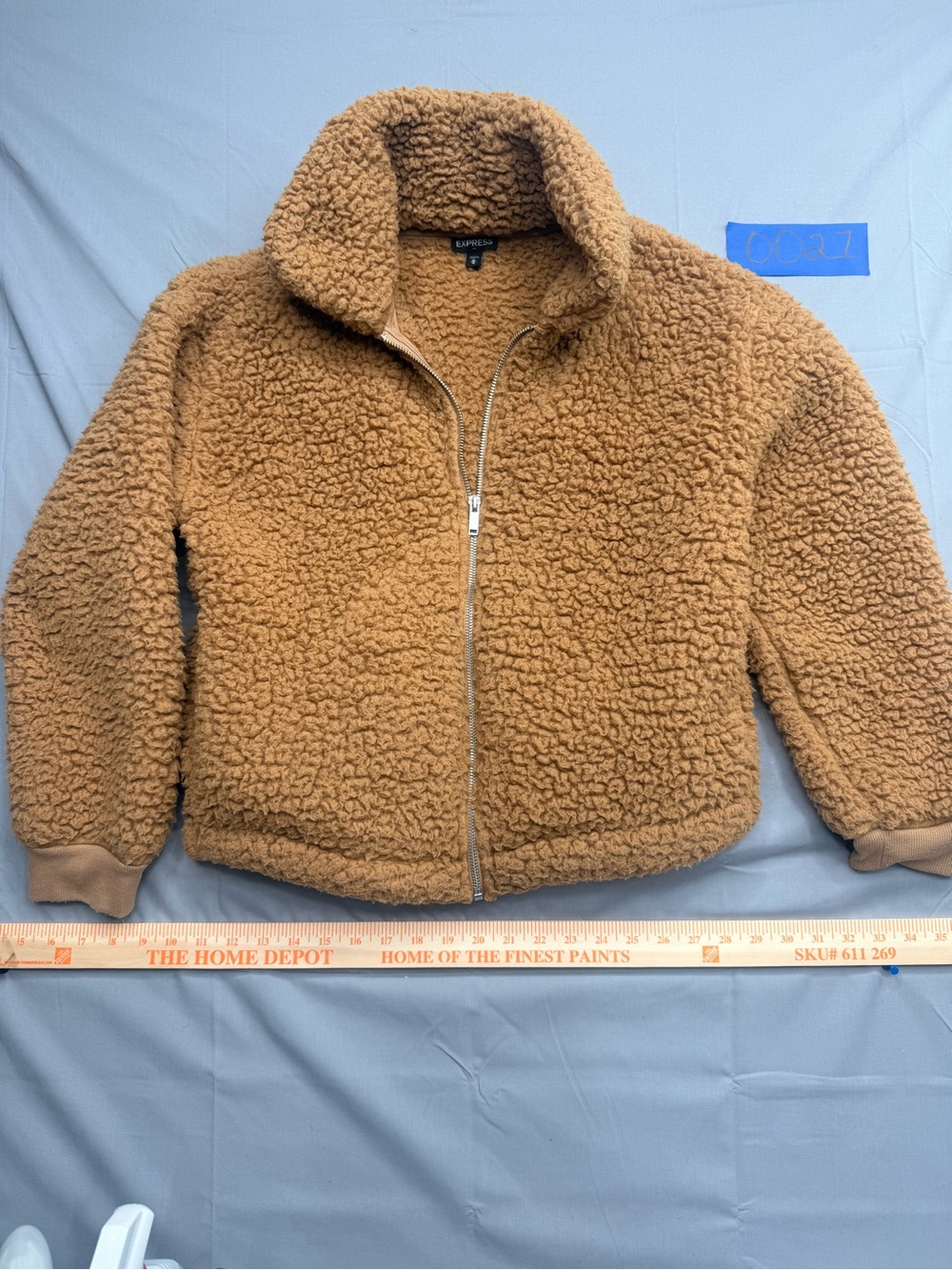 Express Camel Sherpa Zip Jacket